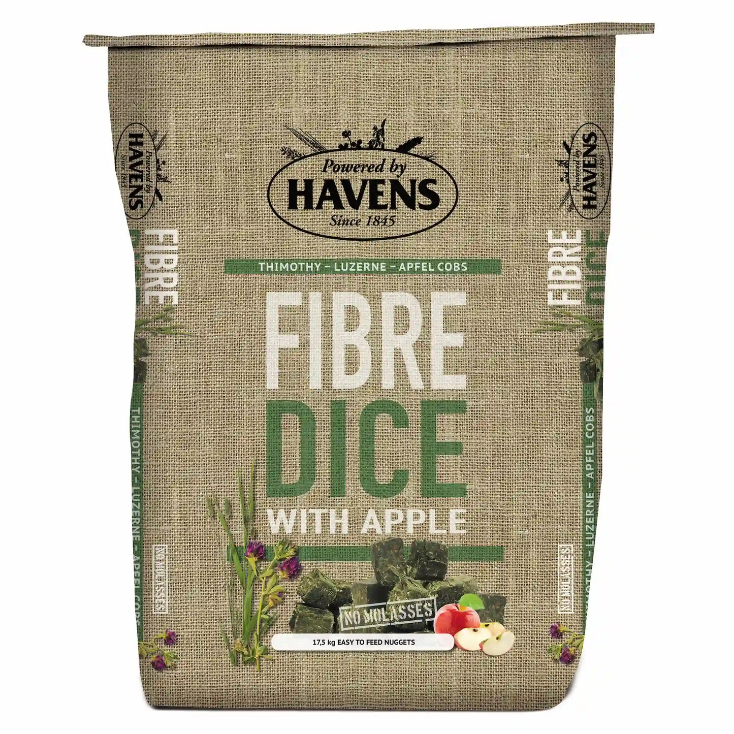 HAVENS Fibre Dice mit Apfel strukturreiche Raufutter-Cobs für Pferde und Ponys