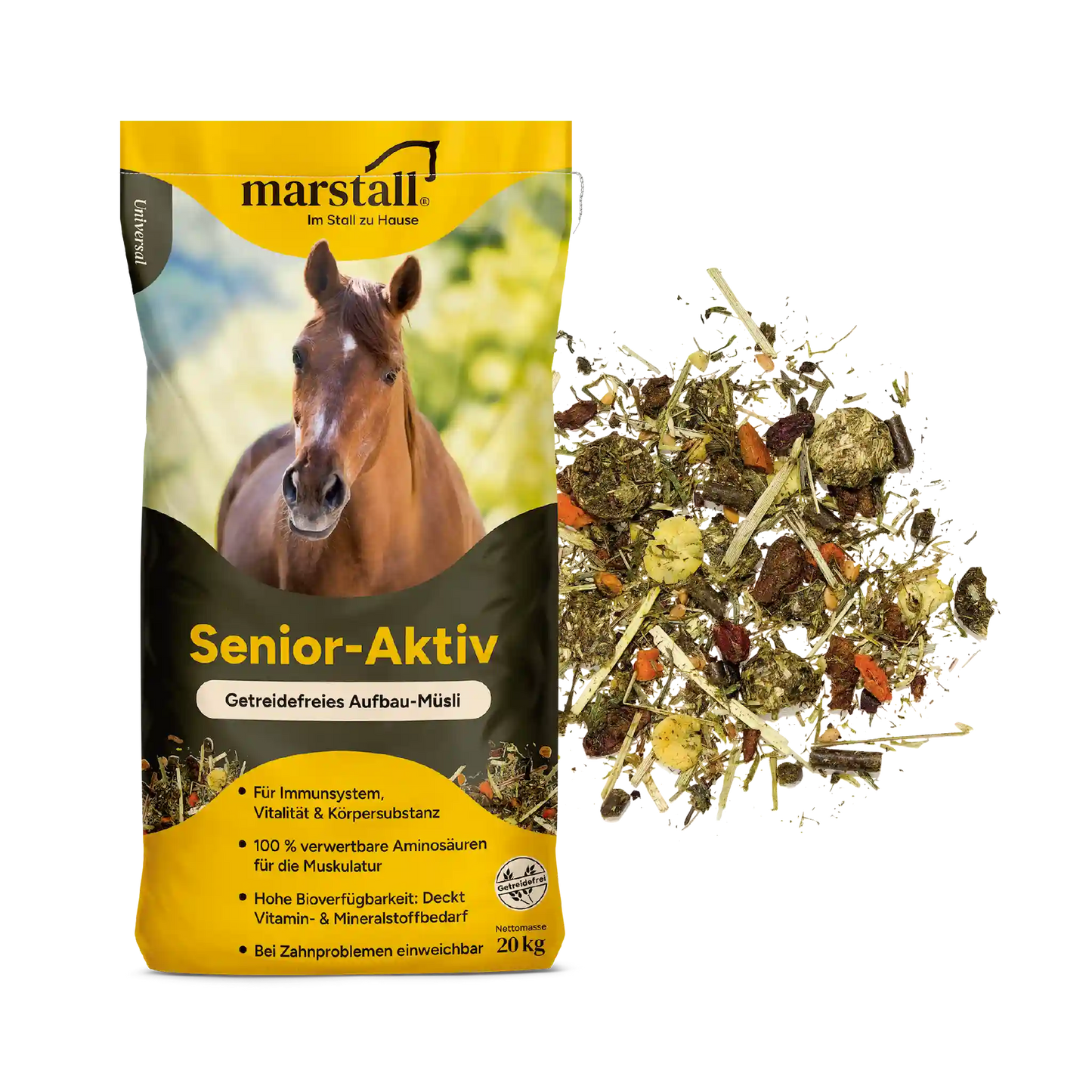 marstall Senior-Aktiv Senior-Müsli für ältere Pferde zur täglichen Fütterung und Substanzerhaltung