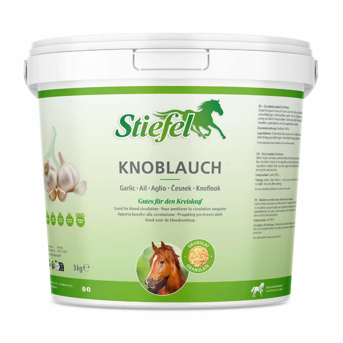 Stiefel Knoblauch Granulat Einzelfuttermittel für Pferde in praktischer Granulatform