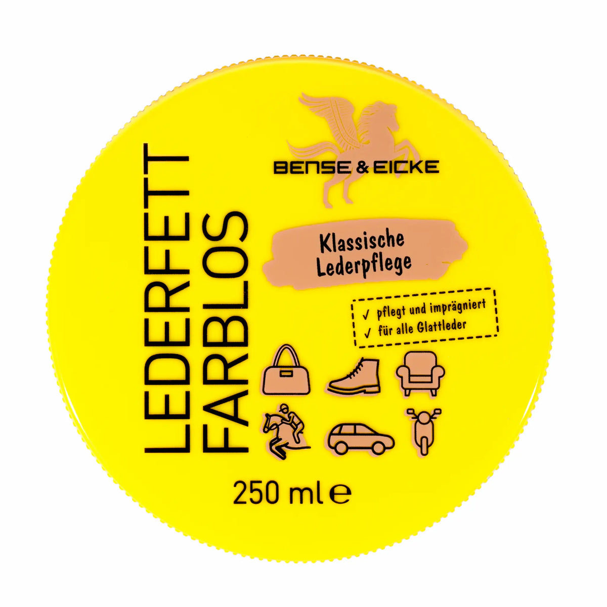 nse & Eicke Lederfett farblos mit hochwertigen Ölen und Wachsen, Vaseline und Parfüm zur Lederpflege