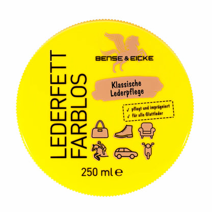nse & Eicke Lederfett farblos mit hochwertigen Ölen und Wachsen, Vaseline und Parfüm zur Lederpflege