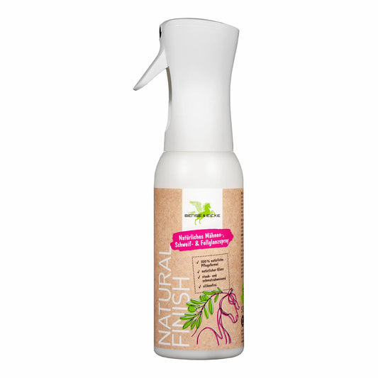 Bense & Eicke Natural Finish silikonfreies Glanzspray für Fell, Mähne und Schweif mit Oliven- und Brokkolisamenöl