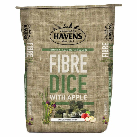 HAVENS Fibre Dice mit Apfel strukturreiche Raufutter-Cobs für Pferde und Ponys