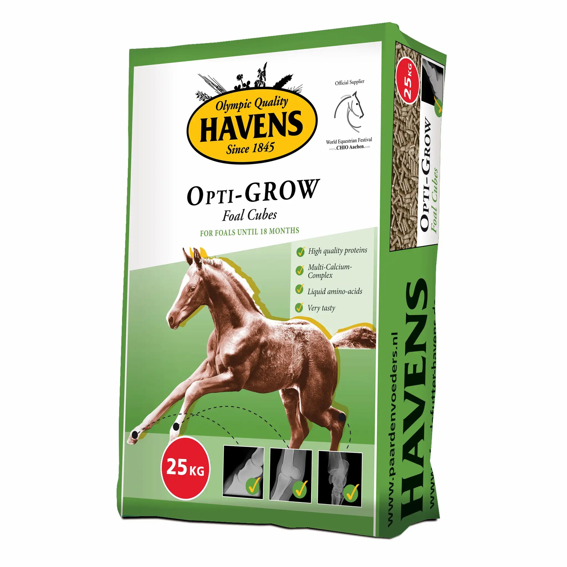 HAVENS Opti-GROW Aufzuchtfutter für Fohlen mit Proteinen, Aminosäuren und Calcium-Komplex