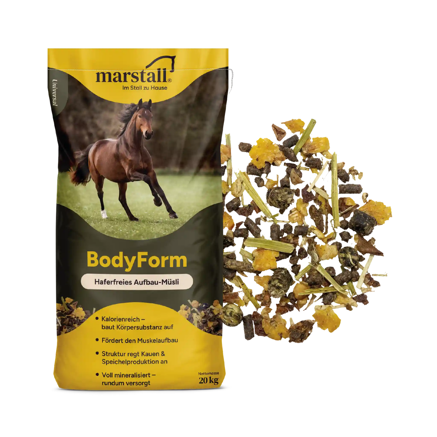 marstall BodyForm-Müsli für Pferde zum Aufbau von Gewicht und Muskulatur