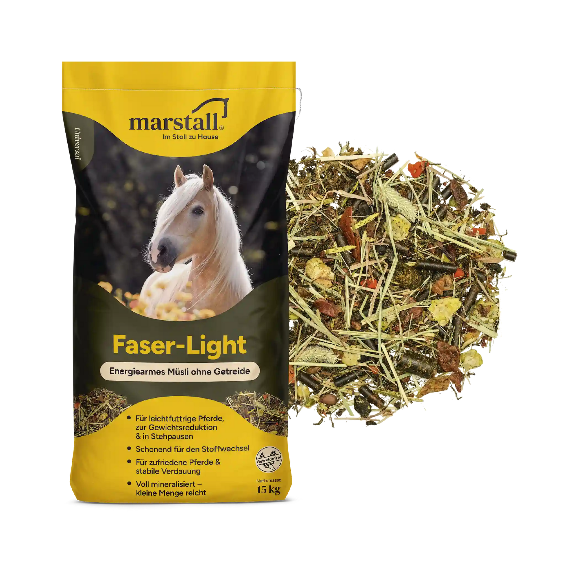 marstall Faser-Light getreidefreies Struktur-Müsli für leichtfuttrige Pferde