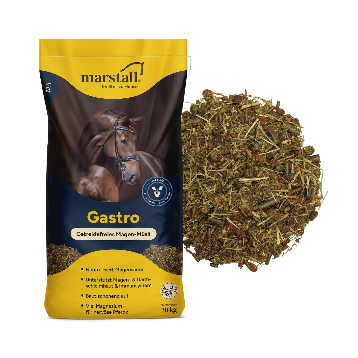 marstall Gastro Magen-Müsli für empfindliche und nervöse Pferde mit getreidefreier Rezeptur
