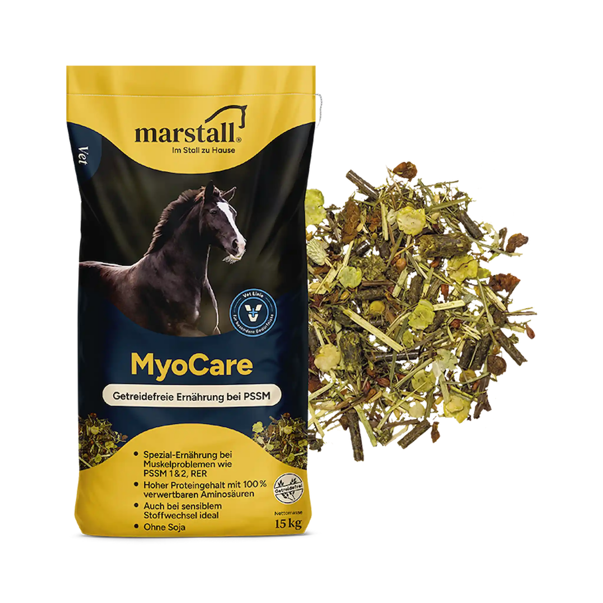 marstall MyoCare Pferdefutter für PSSM und RER getreidefrei und stärkearm zur Unterstützung der Muskulatur