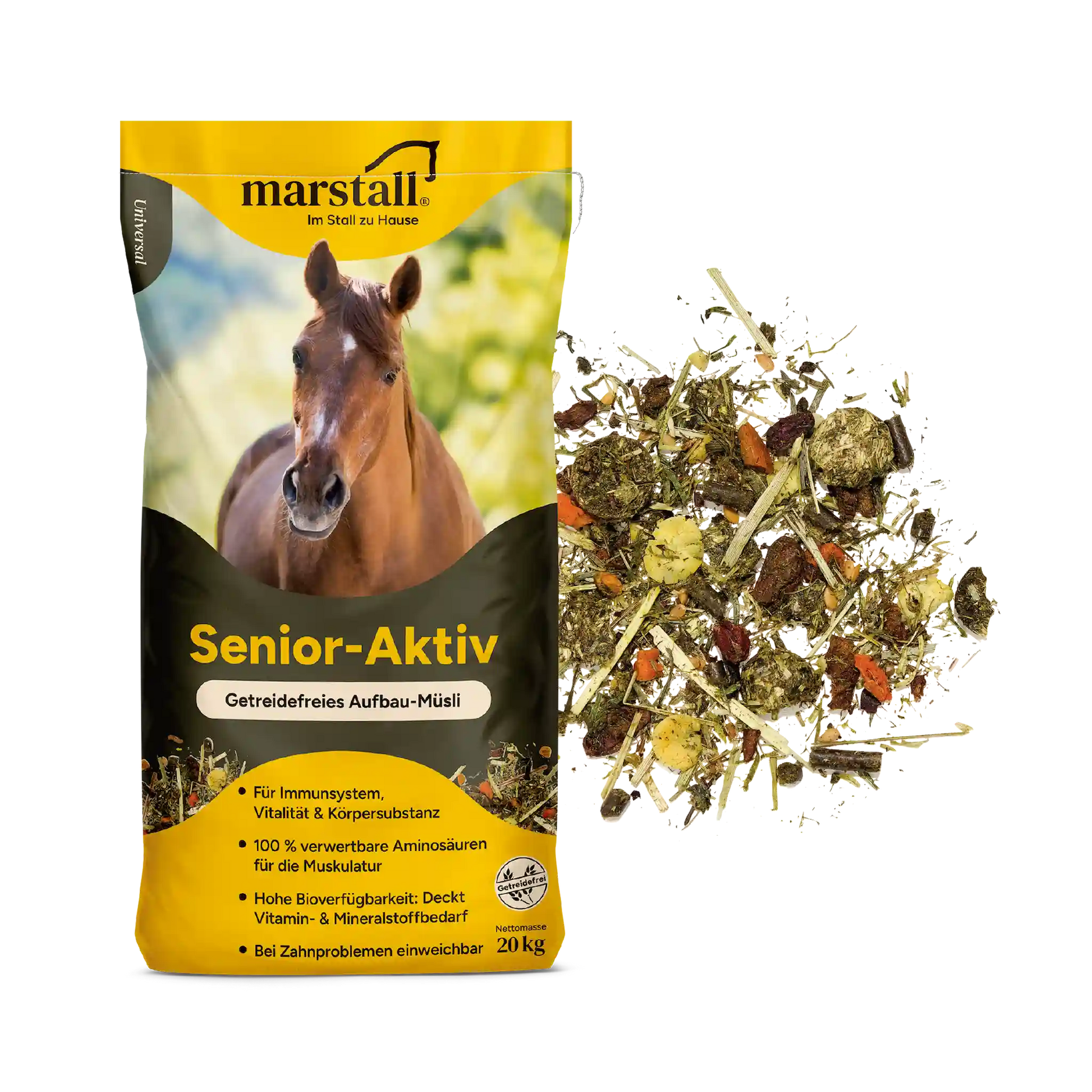 marstall Senior-Aktiv Senior-Müsli für ältere Pferde zur täglichen Fütterung und Substanzerhaltung