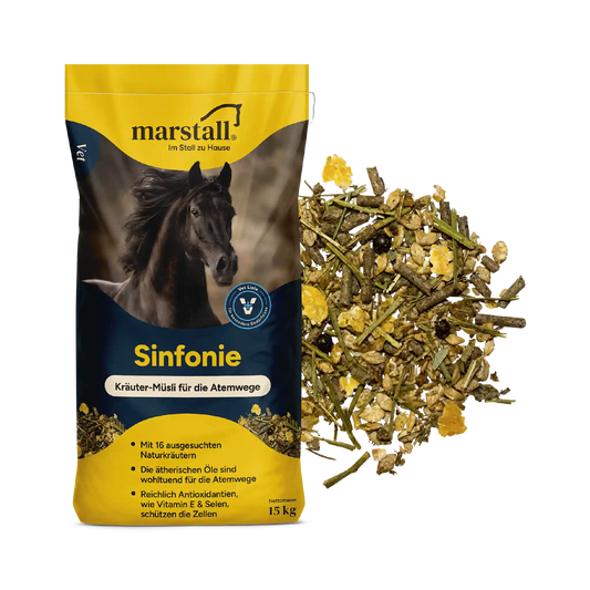 marstall Sinfonie Kräuter-Müsli für Pferde im Futtersack für tägliche Fütterung und Rationsaufwertung