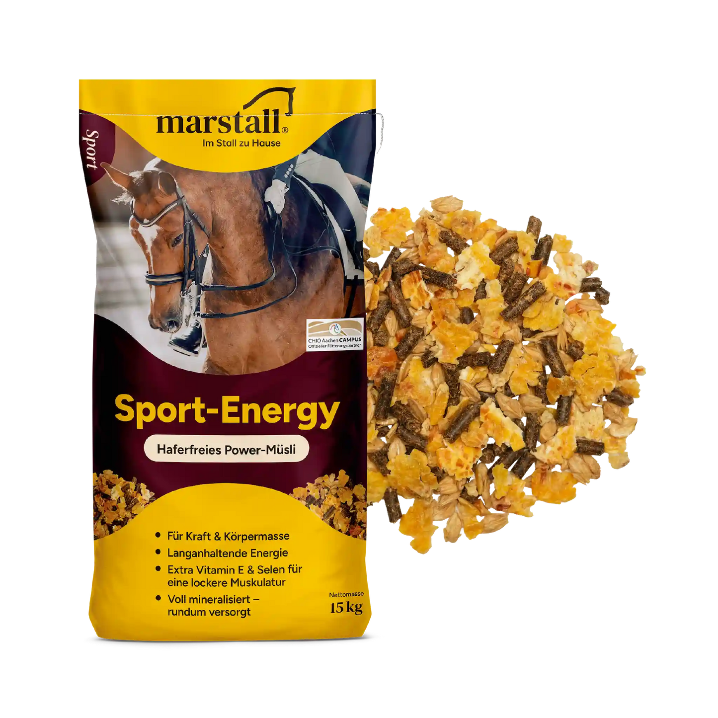 marstall Sport-Energy Kraft-Müsli für Sportpferde mit haferfreier Rezeptur und Energie aus Rapsöl