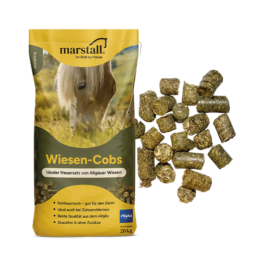 marstall Wiesen-Cobs Heucobs als Heuersatz für Pferde aus Allgäuer Wiesen