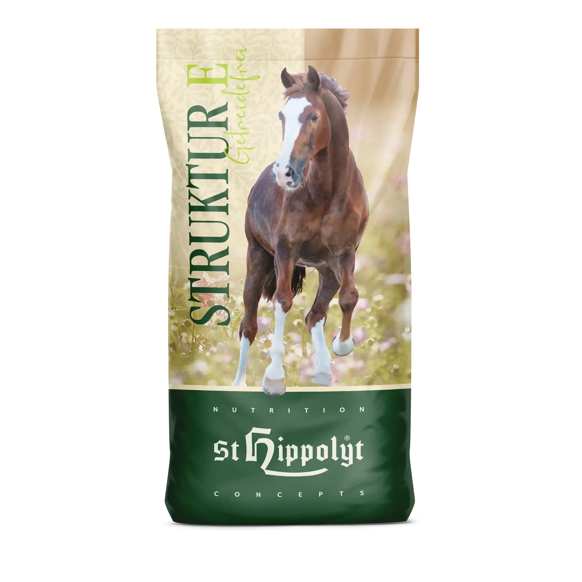 St. Hippolyt Struktur-E Getreidefrei 15 kg Müslifutter für empfindliche und leistungsgeforderte Pferde