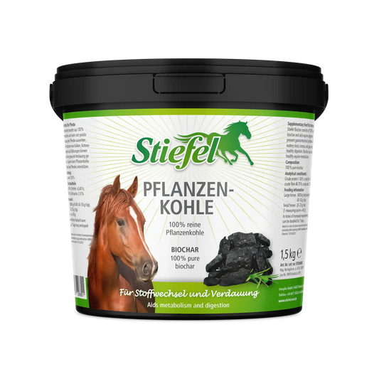 Stiefel Pflanzenkohle für Pferde zur Unterstützung von Verdauung und Stoffwechsel im täglichen Futter