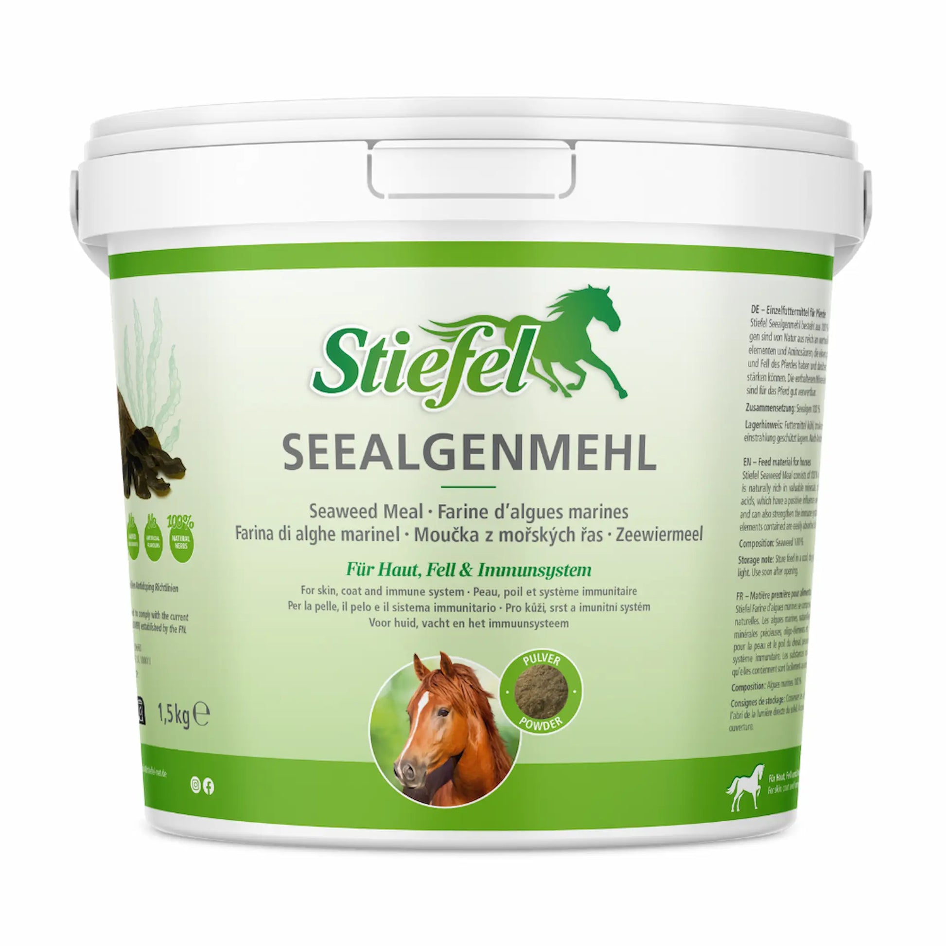 Stiefel Seealgenmehl für Pferde aus 100 Prozent naturreiner Seealge zur täglichen Fütterung